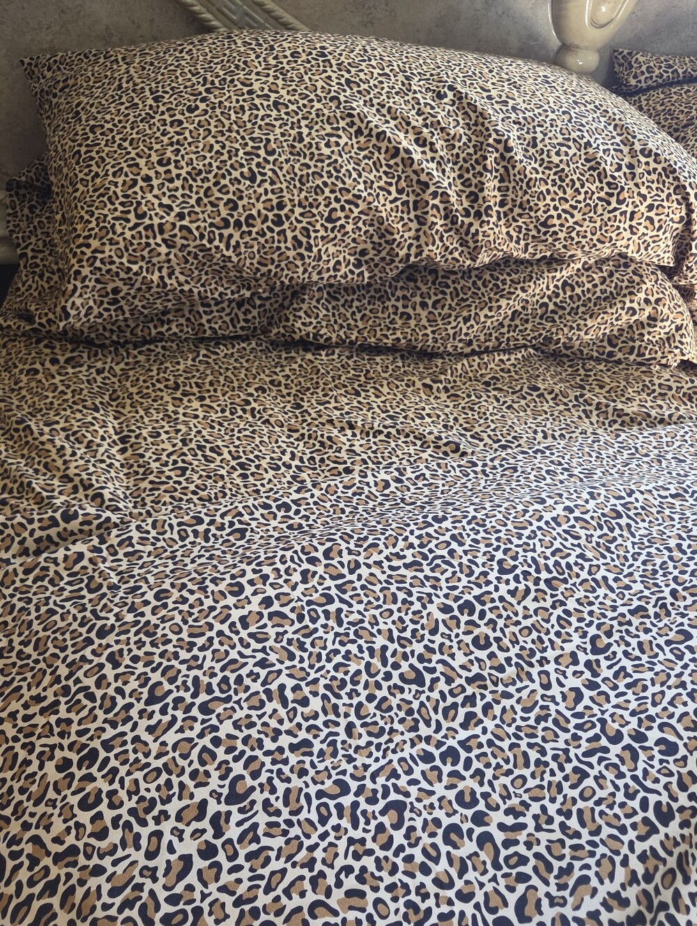 Leopard Print Home Bedding Sheet Set - Brown - Picture 2 of 3